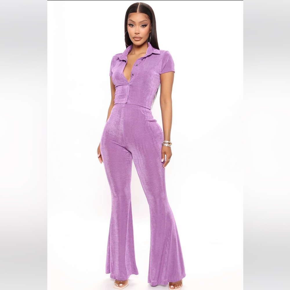 Fashion Nova Two piece lilac pant set